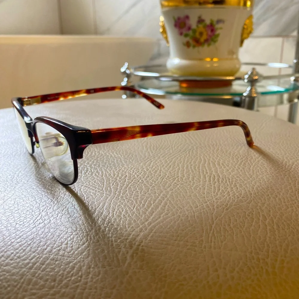Scott Harris Europa Eyeglasses Frame SH-VIN-31 Tortoise Partial Rim $200